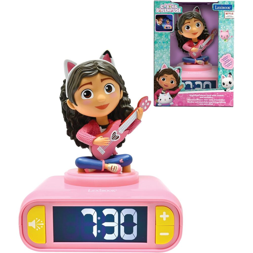 gabby's dollhouse digital alarm clock night light