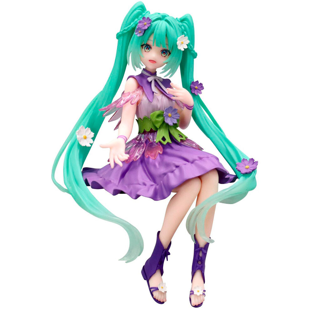figure noodle stopper hatsune miku flower fairy cosmos purple hatsune miku 14cm