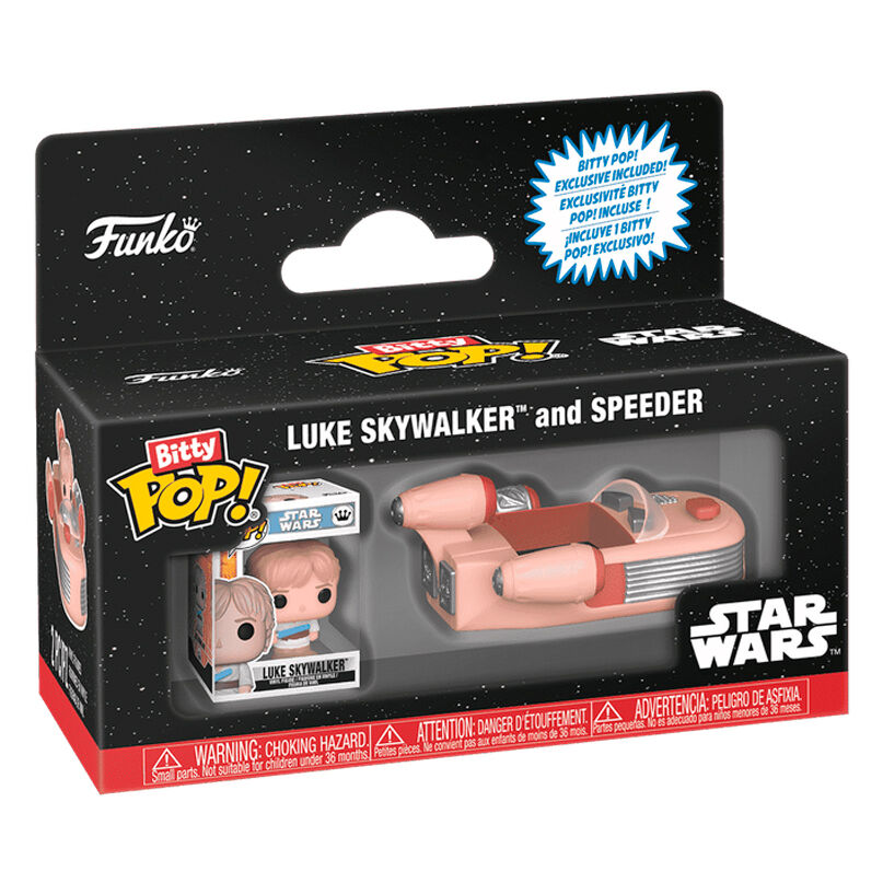 Action figure Bitty Pop Ride di Star Wars: Luke Skywalker e Speeder