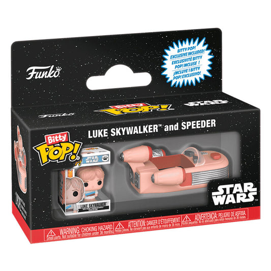 Action figure Bitty Pop Ride di Star Wars: Luke Skywalker e Speeder
