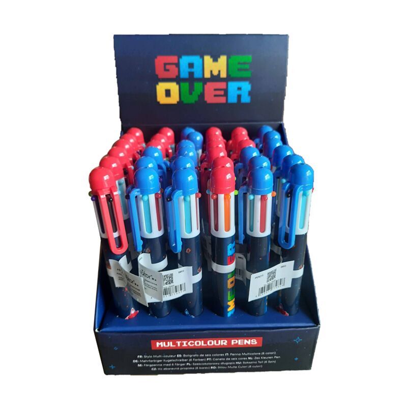 game over multicolor pen