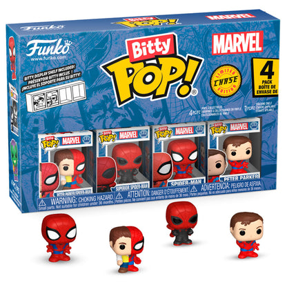 blister 4 figures bitty pop marvel spider man parker split