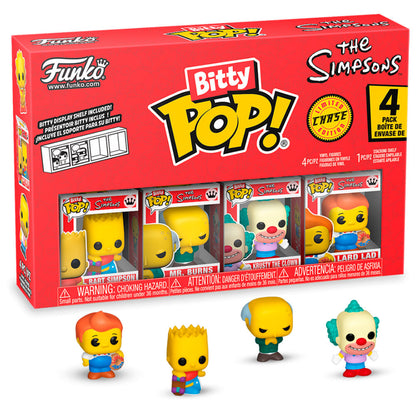 blister pack of 4 bitty pop figures the simpsons bart