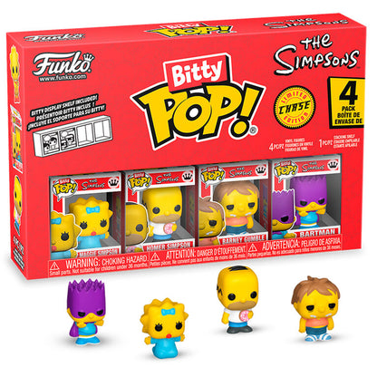 blister pack of 4 bitty pop figures the simpsons maggie