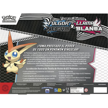 Victini Black Glow and White Flame Pokemon cards blister pack (Spanish)