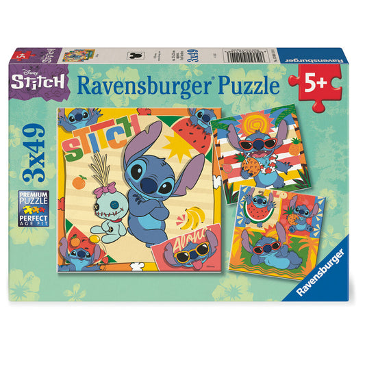 disney stitch puzzle 3x49pcs