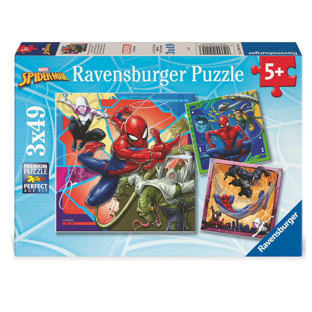 puzzle spiderman marvel 3x49pcs