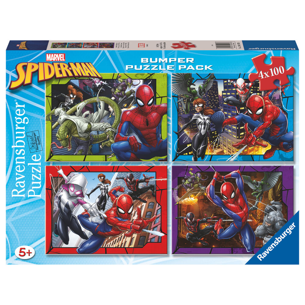 puzzle spiderman marvel 4x100pcs