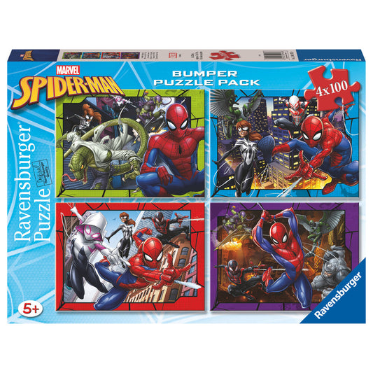 puzzle spiderman marvel 4x100pcs