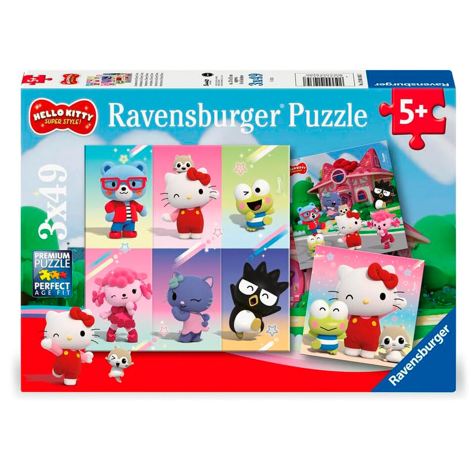 hello kitty puzzle  hello kitty and friends 3x49pcs