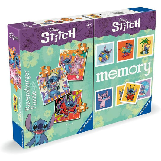 Paquete múltiple de memoria  3 rompecabezas de Stitch de Disney