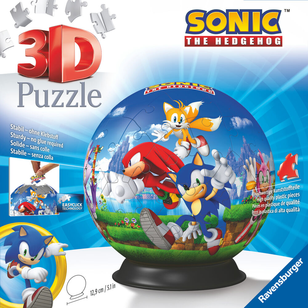 Quebra cabeça 3D do Sonic the Hedgehog com 72 peças