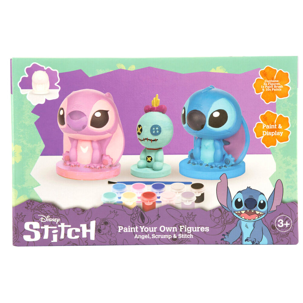 set of 3 plaster figures to paint stitch disney
