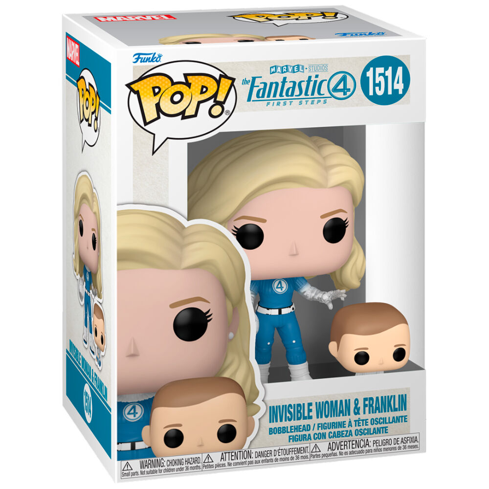 Action figure Marvel POP Fantastici Quattro Donna Invisibile e Franklin