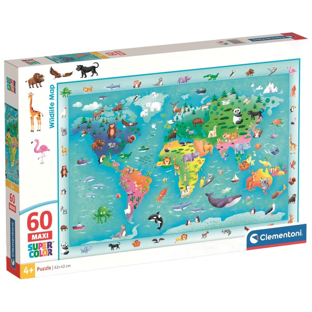 fauna map maxi puzzle 60 pieces