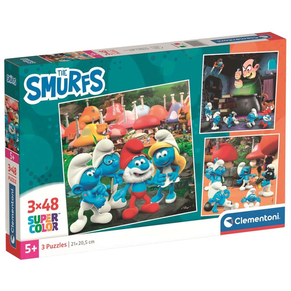 smurfs puzzle 3x48pcs