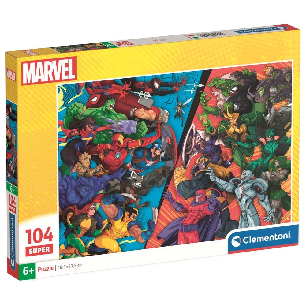 puzzle super heroes vs marvel villains 104 pieces