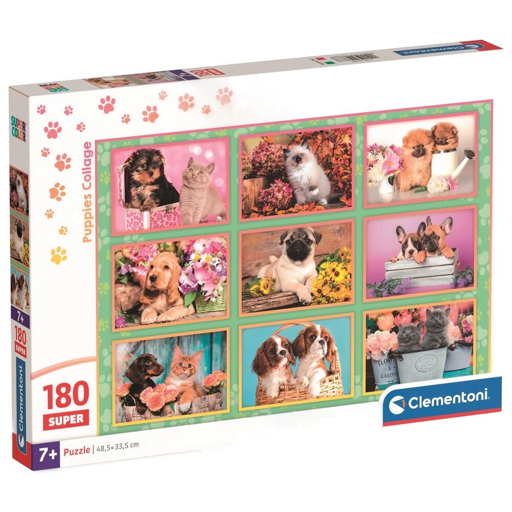 super collage puzzle of puppies 180 pieces