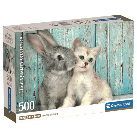 cat bunny high quality puzzle 500pcs