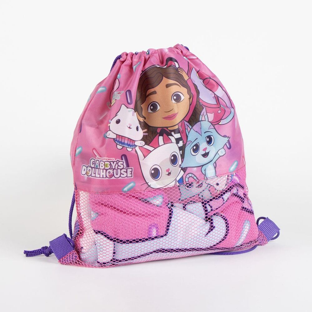 Conjunto de toalha saco de dormir e chapéu da Casa de Bonecas da Gabby