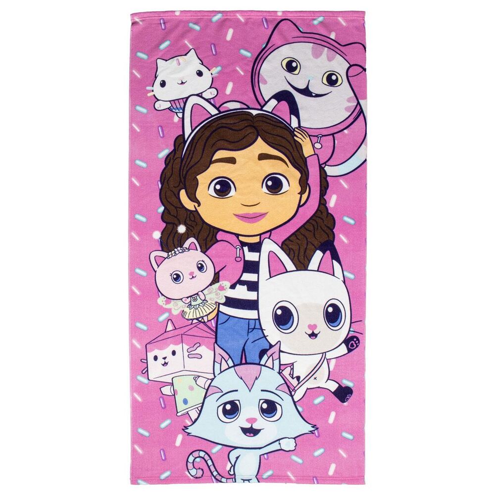Conjunto de toalha saco de dormir e chapéu da Casa de Bonecas da Gabby