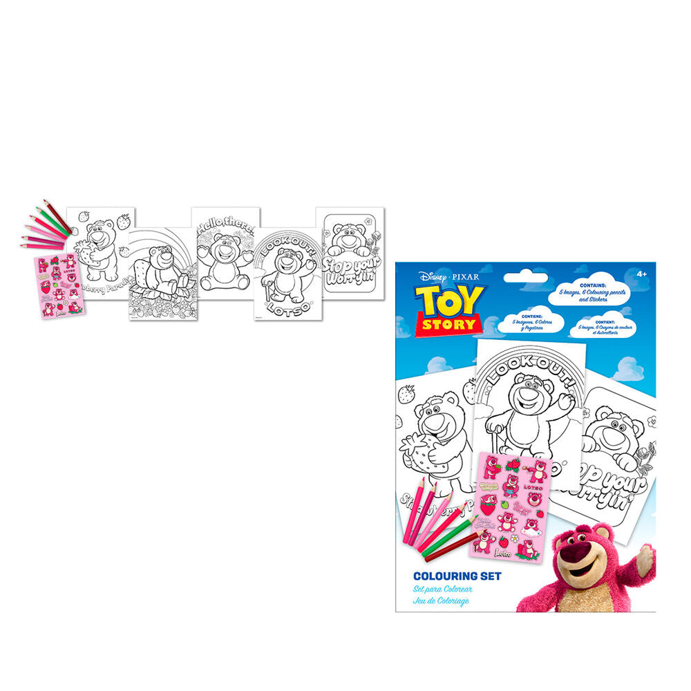 lotso toy story disney pixar coloring set with stickers
