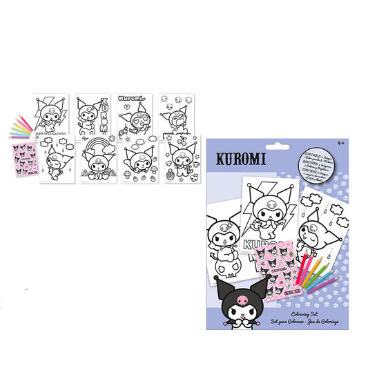 kuromi hello kitty coloring set with stickers