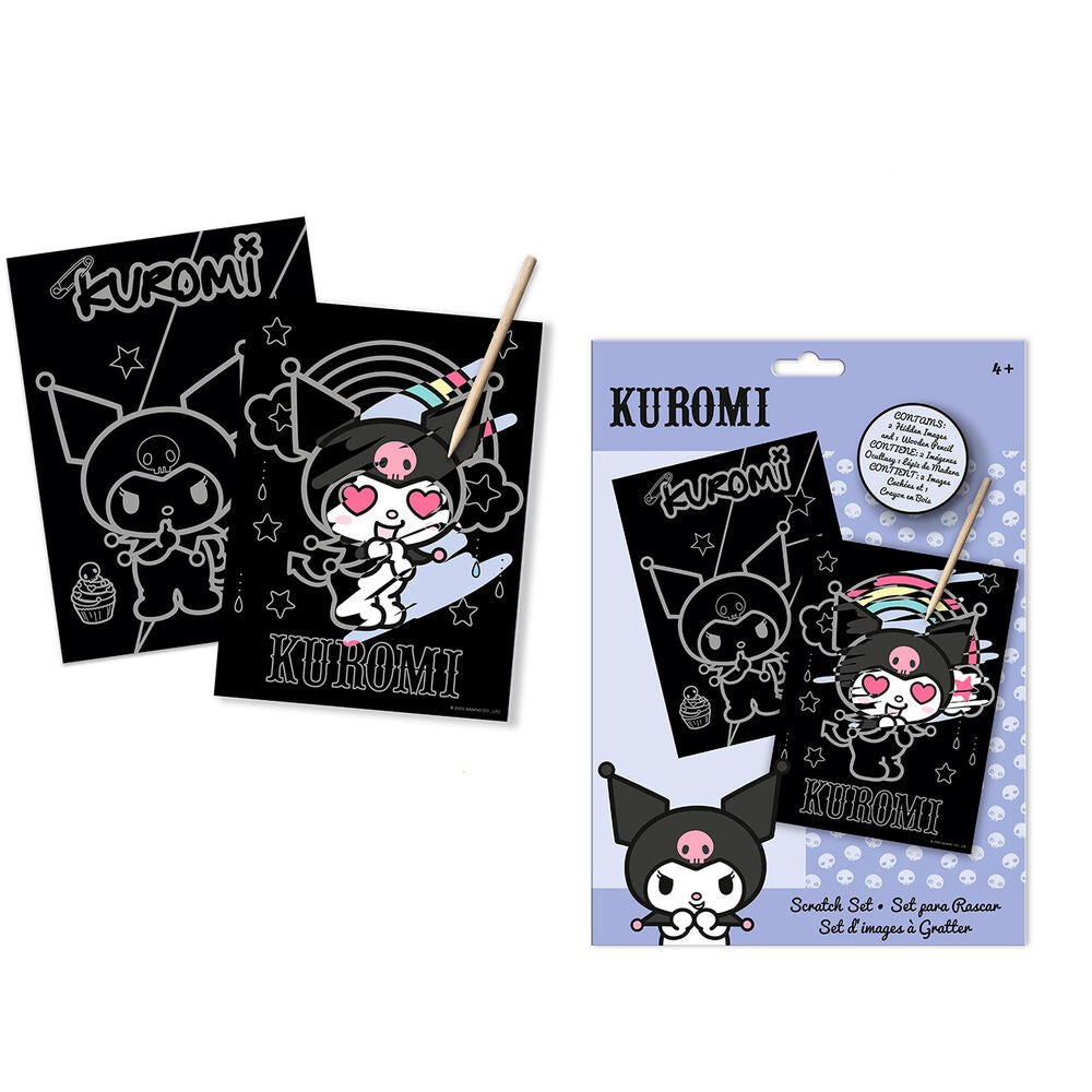 scratch art kuromi hello kitty stationery set