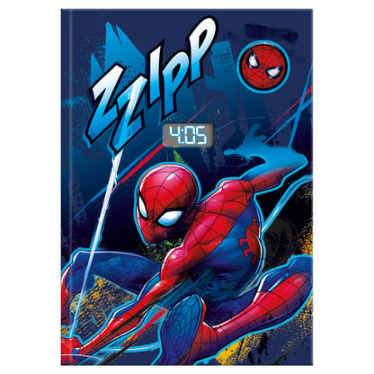 marvel spiderman notebook with clock