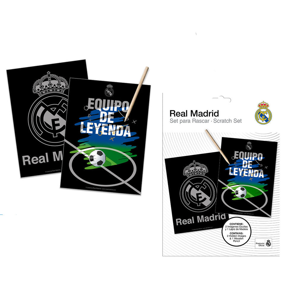 real madrid scratch art stationery set