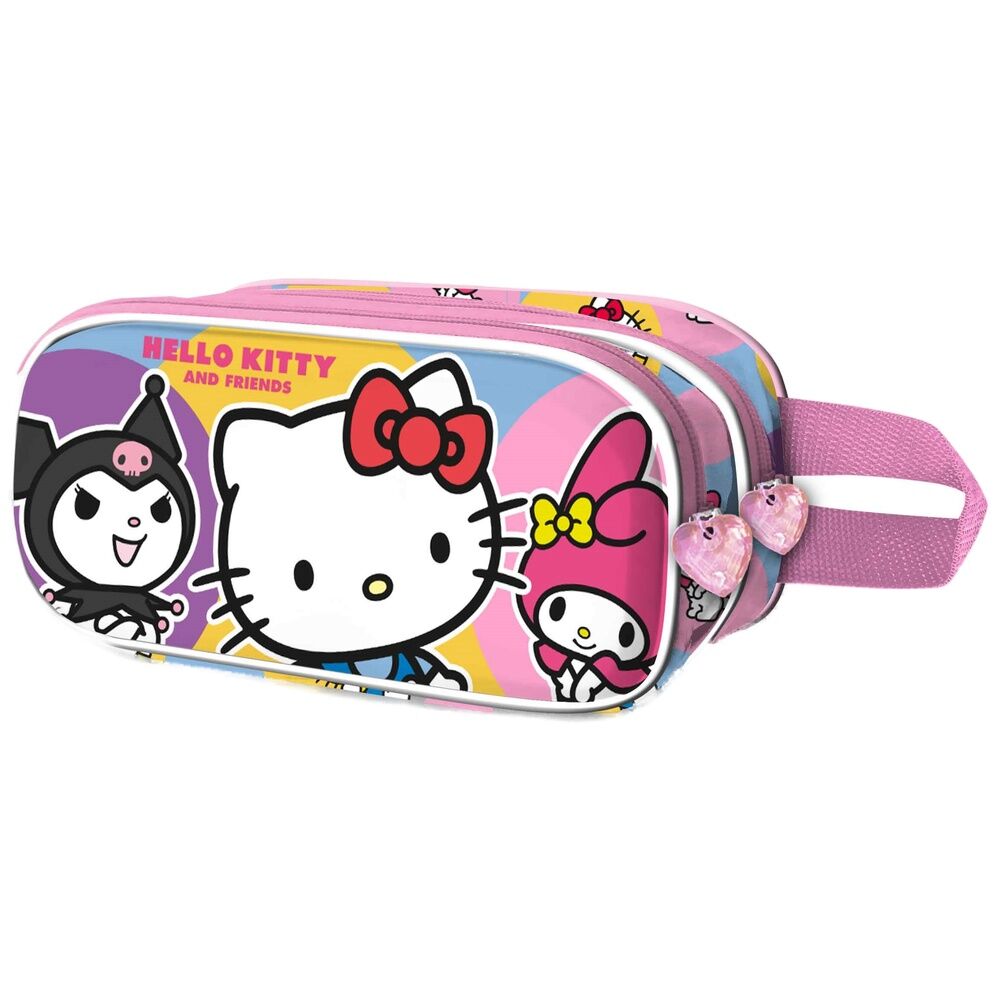3d happy hello kitty and friends double pencil case