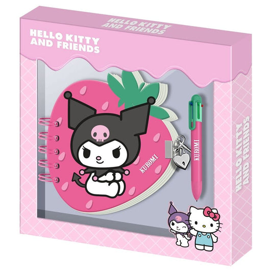 kuromi hello kitty strawberry diary  pen