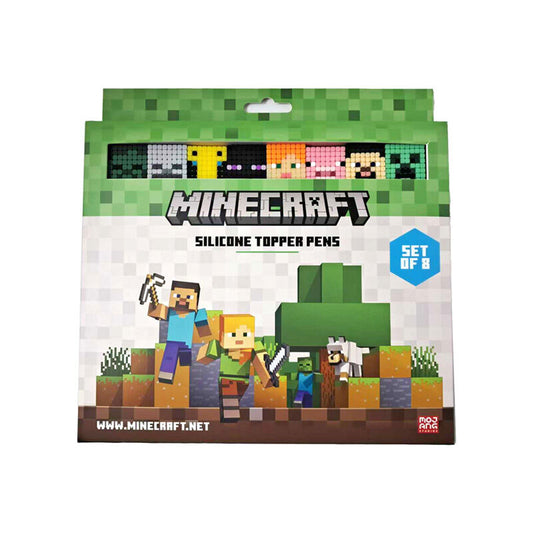 blister of 8 fine tip pens topper minecraft