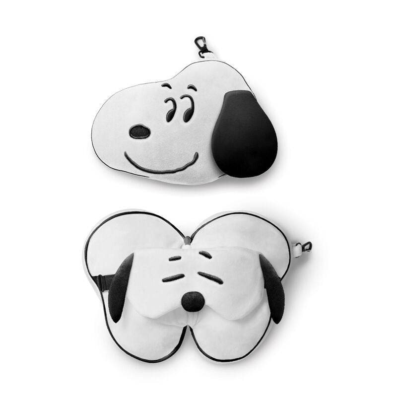snoopy relaxeazzz travel pillow eye mask