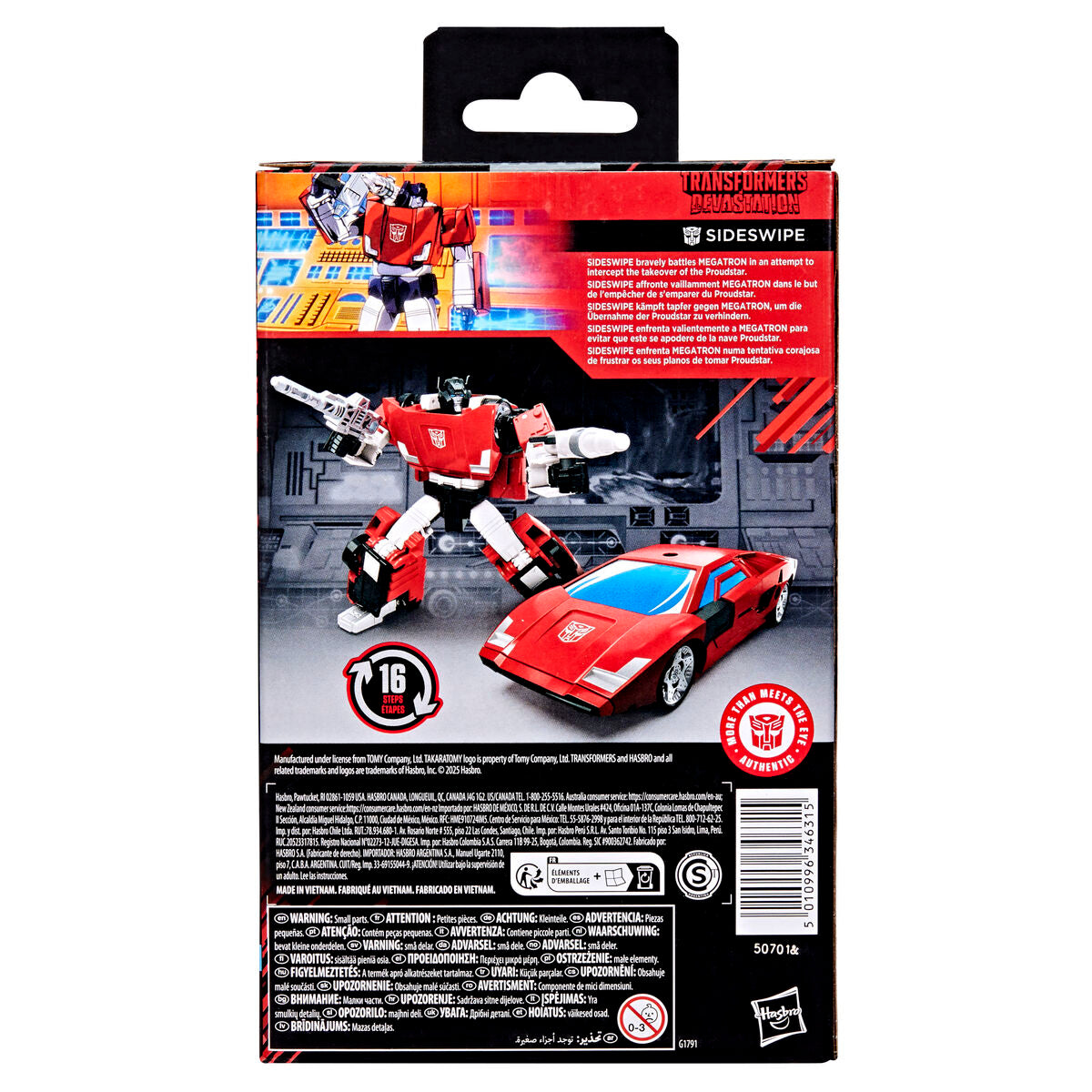 Figurine Sideswipe MTMTE Collection Dévastation Transformers 11 cm