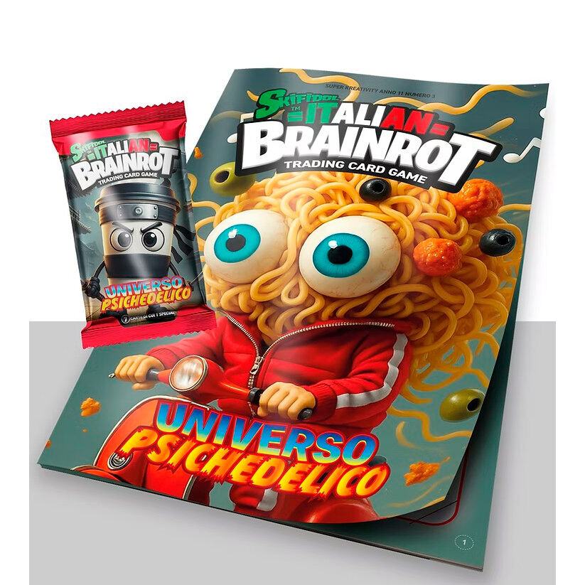 Álbum + Paquete de 7 tarjetas coleccionables Universo psicodélico Skifidol Italiano Brainrot Italiano