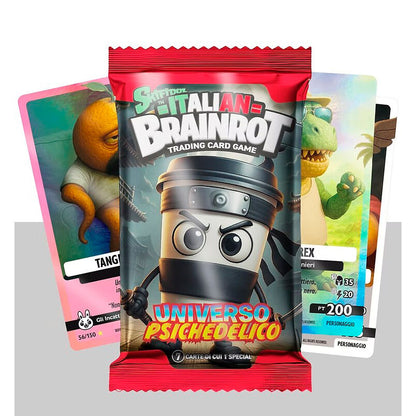 Packung mit 7 Sammelkarten Psychedelic Universe Skifidol Italian Brainrot Sortiert