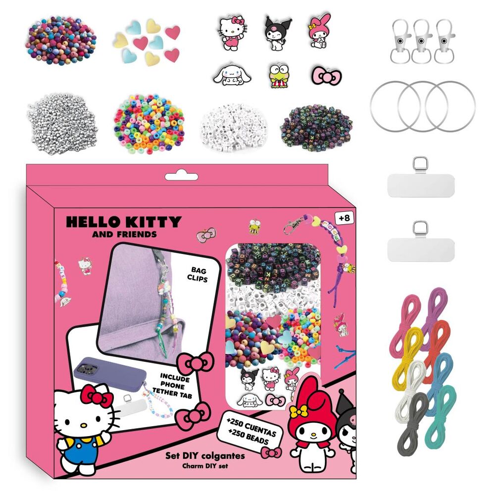 bag clip jewelry set hello kitty and friends