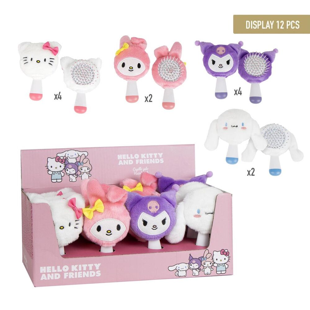 hello kitty and friends hair brush assortment