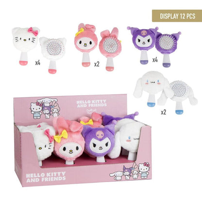 hello kitty and friends hair brush assortment