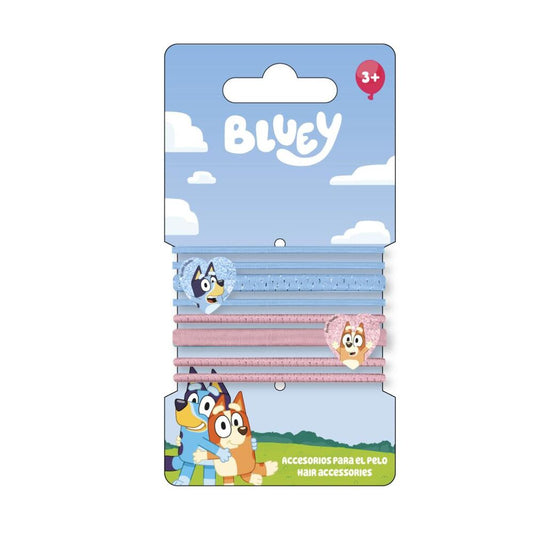 Blister of 8 Bluey hair scrunchies