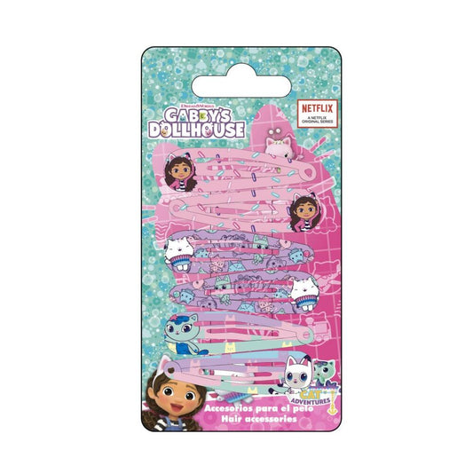 blister pack of 6 hair clips from gabby's dollhouse