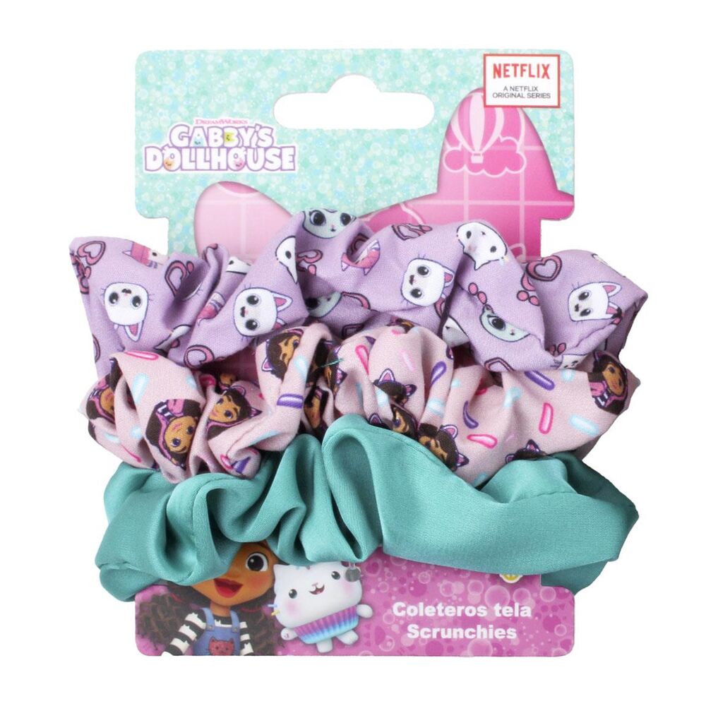 blister pack of 3 hair ties from gabby's dollhouse