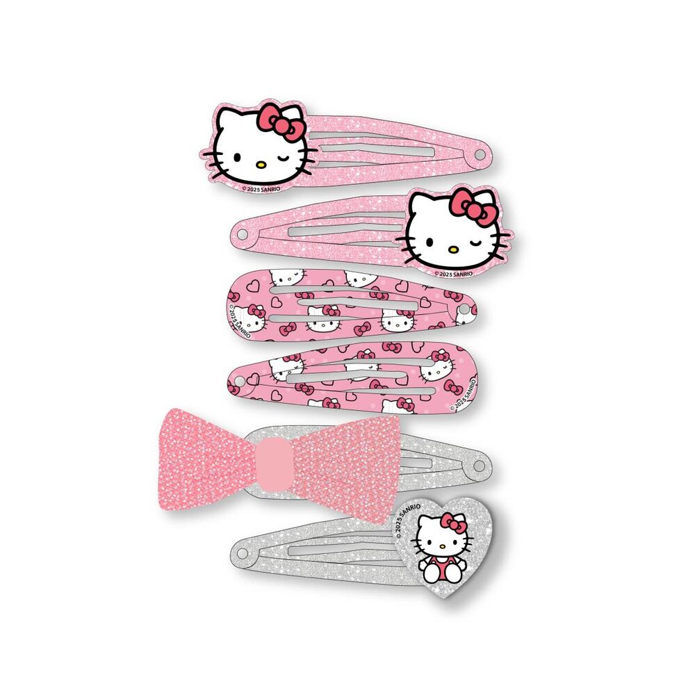 Blister pack of 6 Hello Kitty hair clips