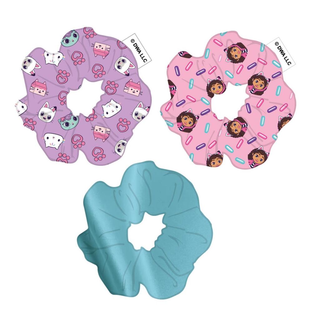 Blister pack of 3 hair ties from Gabby's Dollhouse