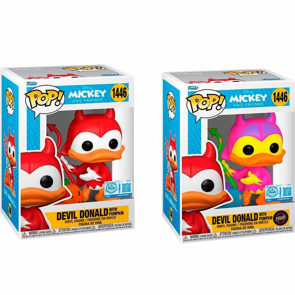 POP figure Disney Mickey and Friends Devil Donald with Pumpkin 5 1 Chase Exclusive