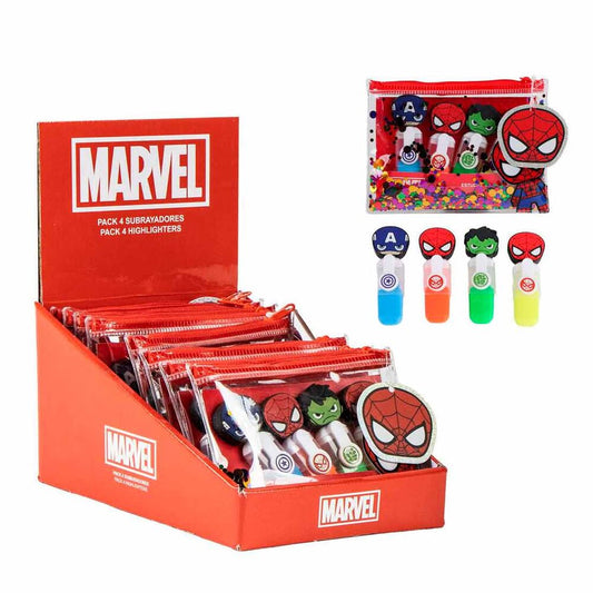 Set of 4 highlighters The Avengers Marvel assorted
