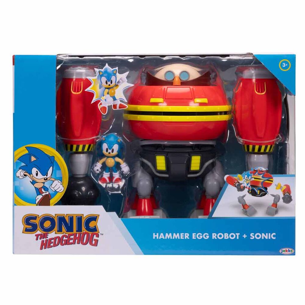 dr eggman deluxe sonic the hedgehog hammer robot playset