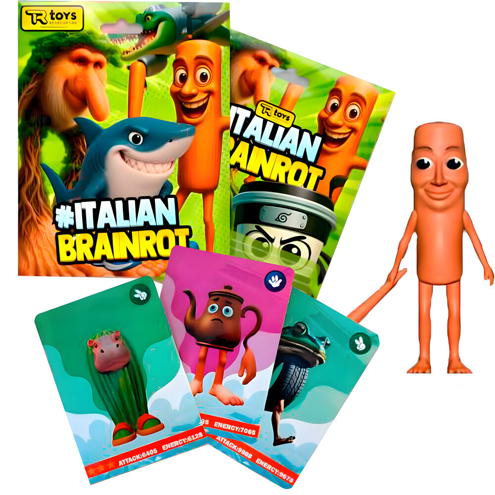 Figure + 3 Assorted Italian Brainrot Collectible Cards