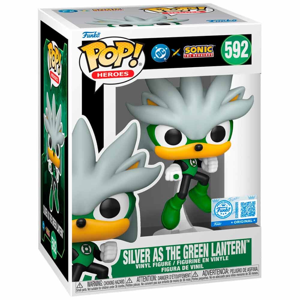 pop figure sonic the hedgehog dc comics silver as the green lantern exclusive